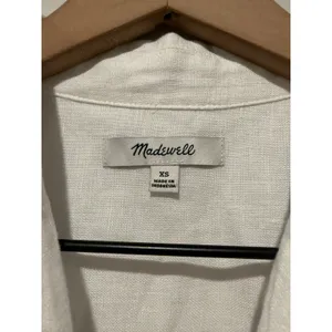 Madewell Womens Oversized Boxy 100% Linen Shirt Women Sz XS White Button Up thumbnail 3