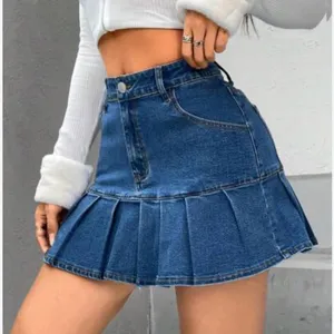 Denim Pleated‎ Mini Skirt Blue Size undefined thumbnail 1