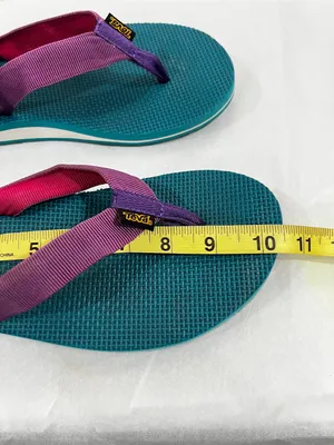TEVA Deckers Flip-Flop Teal And Purple Size 9 Or 9.5 Lightweight Comfy thumbnail 12
