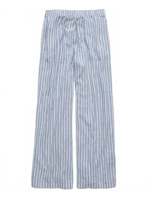 AE Weekend Vibes Linen-Blend Pull-On Pant American Eagle Blue Stripes NWT Medium thumbnail 3