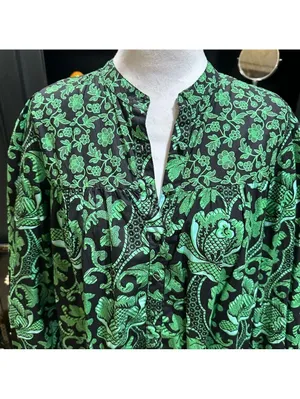 Tuckernuck Pink City Prints Green Floral Mid Length Dress Size Small thumbnail 2