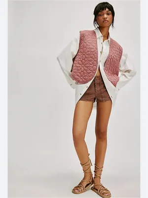 Free people Bali folk daisy floral pink vest large thumbnail 2