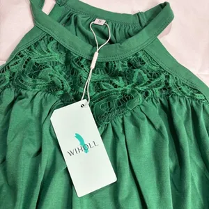 Wiholl Green Floral Lace Halter Top Size S thumbnail 3