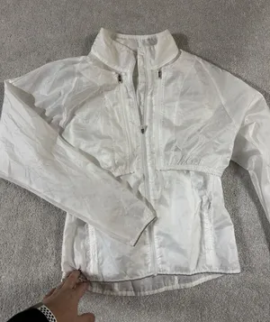 Athleta White Windbreaker 3-In-1 Vest Jacket Mesh‎ Combo Women's Size xS thumbnail 1