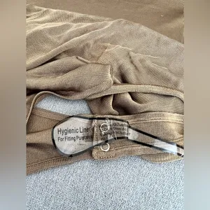 Pale Gold Sheer Mock Neck Bodysuit thumbnail 5