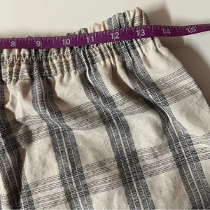 Cream Plaid Cuffed Hem Pants 26" Waist EUC thumbnail 5