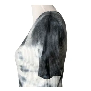 Brandy Melville Tie‎ Dye Crop Top Ribbed Blue Short Sleeve Women Size One Size thumbnail 9