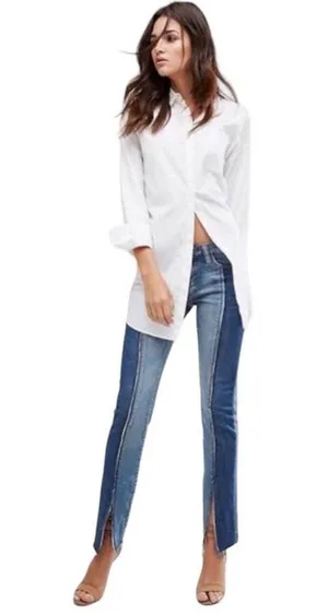 BLANK NYC two-tone split hem mid rise jeans thumbnail 4