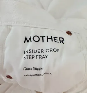 MOTHER Insider Denim Crop Step Fray Jeans White thumbnail 5