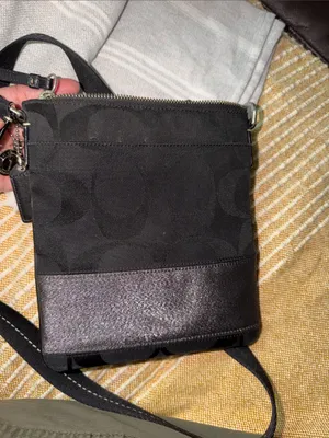 Y2K Coach Black Crossbody with Iridescent Pewter Panel thumbnail 5