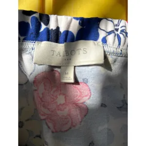 Talbots Womens Blue Red‎ Floral Elastic Waist A-Line Skirt Size M thumbnail 3