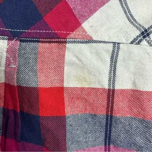 American Eagle Outfitters Womens Sz M Favorite Fit Flannel Shirt Plaid Red Black thumbnail 7