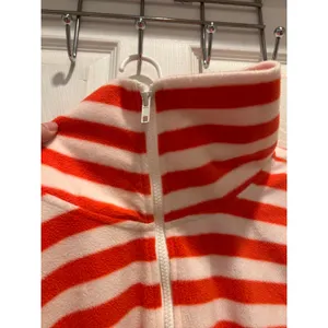Telluride Clothing Co Women Pink Orange Striped Fleece Quarter Zip Pullover L thumbnail 5