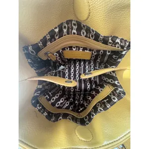 Tignanello Mustard Yellow Pebbled Leather Satchel Buckle Handbag Silver Hardware thumbnail 10