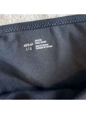 NWT Aerie Black Hipster Bikini Bottoms - Size: Large thumbnail 2