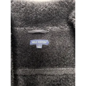 Max Edition Women's Faux Shearling Moto Oversized Biker coat in black. Size L thumbnail 6