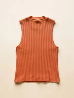 Aerie Ribbed Crew Neck Sleeveless Muscle Tank Crop Top in Orange‎ thumbnail 2