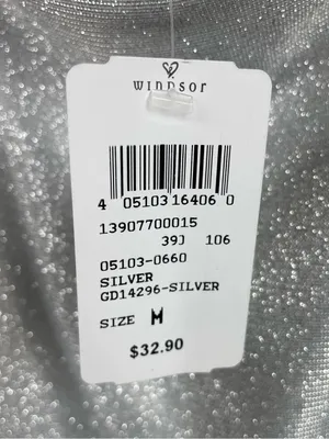 NEW Windsor Silver Glitter Sparkle Slip Dress with Cowl Neck Size Medium Fairy thumbnail 8