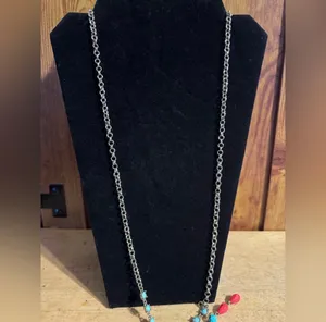 Long Statement Silver Tone Chandelier Necklace thumbnail 4