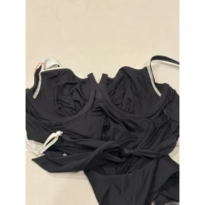 NEW‎ Quince Italian Underwire One-Piece Swimsuit Womens S Black White Underwire thumbnail 4