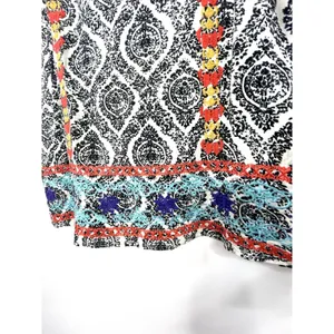THML Damask Print Multicolor Embroidered Casual Tunic Dress Size Small FLAW thumbnail 6