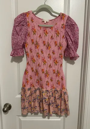 Love Shack Fancy Mini Dress Pink Floral thumbnail 1
