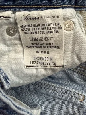 Lovers + Friends Distressed Straight Leg Raw Hem Jeans Medium Wash thumbnail 4