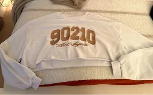 Edikted 90210 Cropped White Hoodie thumbnail 1