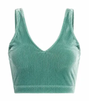 Out From Under Mint Green Velvet Ribbed Bralette Crop Top Size S Y2K thumbnail 1