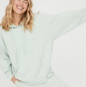 Aerie Throwback Fleece Green Sweatshirt thumbnail 1