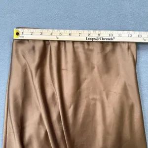 Pretty Garden Bronze Skirt Womens S Satin A-Line Midi Casual Party Gold Cute thumbnail 4