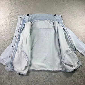 Oversized Denim Cargo Parka Jacket M Gorpcore Utility Field Coat Blue Light Wash Size M thumbnail 3