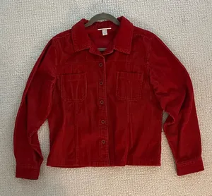 Dress Barn Corduroy Red Button Down thumbnail 1