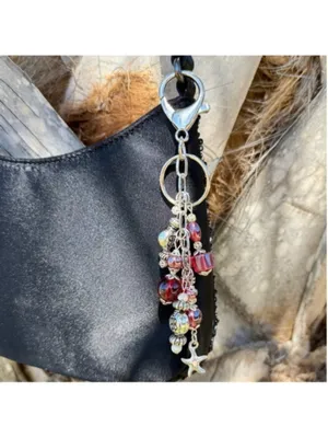 NEW One-of-a-Kind Crimson Tide Starfish Handmade Bag Charm Keychain (#15) thumbnail 2
