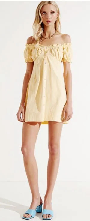 Peppermayo Yellow Off Shoulder Dress New With Tags large thumbnail 1