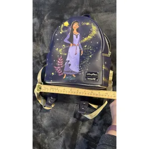 NWOT Disney Parks Wish Movie Loungefly Backpack Purple Gold Asha Star, Asha thumbnail 9