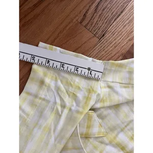 Nike‎ Yellow White Belted Womens Golf Shorts 10  Checkered thumbnail 3