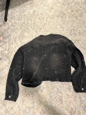 Habitual (Nuuly/Anthropologie) Black Denim Studded Cropped Jacket thumbnail 3