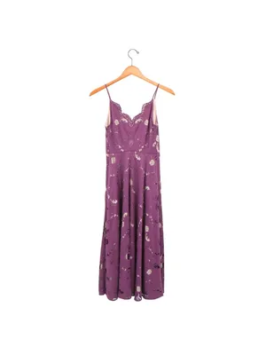 Anthropologie Moulinette Soeurs Scalloped Lace Eyelet Midi Dress Purple 0 thumbnail 7