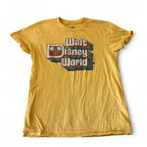 Disney‎ World yellow vintage inspired T-shirt size Medium thumbnail 1