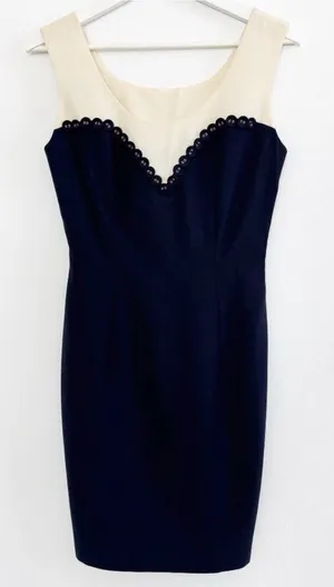 Marina Babini Dress‎ Size Medium Vintage Wool Sleeveless Button Garden Party thumbnail 1