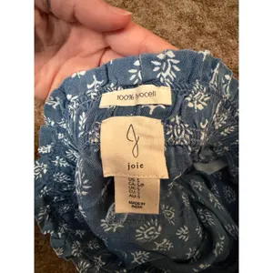 Joie Lyocell Boho Floral Print Pull-On Drawstring Shorts Blue White Paperbag thumbnail 7