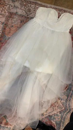 NWT Lulus White High Low Bridal Dress thumbnail 1