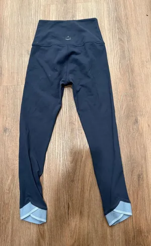 Beyond Yoga Womens Navy High Waisted Leggings Ribbed Crossover Tulip Cuff Small‎ thumbnail 1