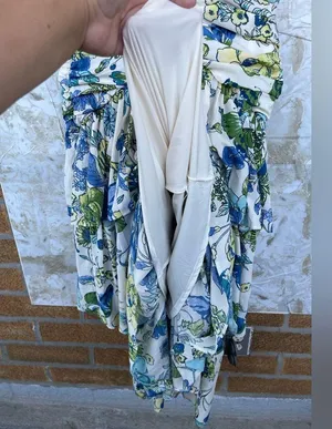 Abercrombie & Fitch High Neck Ruched Tiered Maxi Dress size XS thumbnail 5