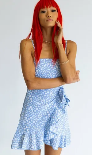 Princess Polly Caesura Mini Dress in Blue Size 4 New with tag thumbnail 1