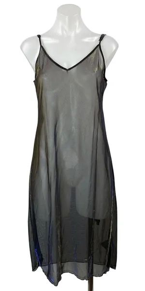 Urban Outfitters Out From Under Black Sheer Mesh Sleeveless Mini Slip Dress M thumbnail 1