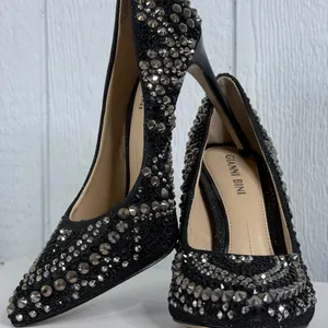 Gianni Bini Black Rhinestone Heels thumbnail 2