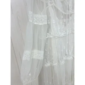 Free People Cream Stevie Embroidered Mesh & Lace Maxi Dress Celestial Fairy New thumbnail 5