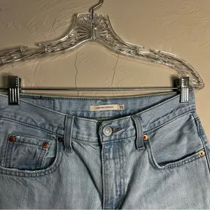 Levi's Lo Pro Straight Light Blue Distressed Slouchy‎ Mid Rise Denim Jeans thumbnail 6